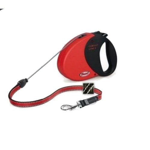 Flexi DD2824RD Classic Comfort Dog Lead 26-Feet/8m (Red, Long 2)