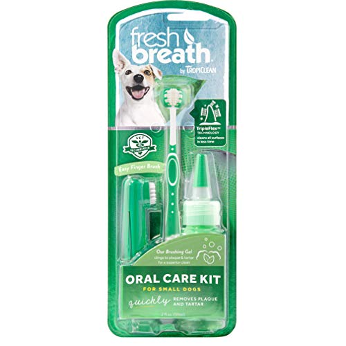 Cosmos Tropiclean Fresh Breath Plaque Remover Pet Care Kit de soins oraux, petit