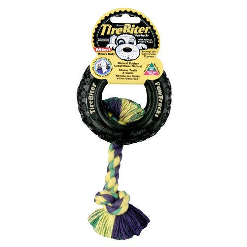 Mammoth Pet DD5088 TireBiter Rubber Tire/Rope Dog Toy