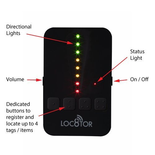 Loc8Tor Lite - Handheld Locator and Mini Homing Tag for Misplaced or Lost Items, Audio and Visual Finder
