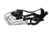 Wire Cage & Leather Muzzle (Miami). Size J1, Black. 8.25