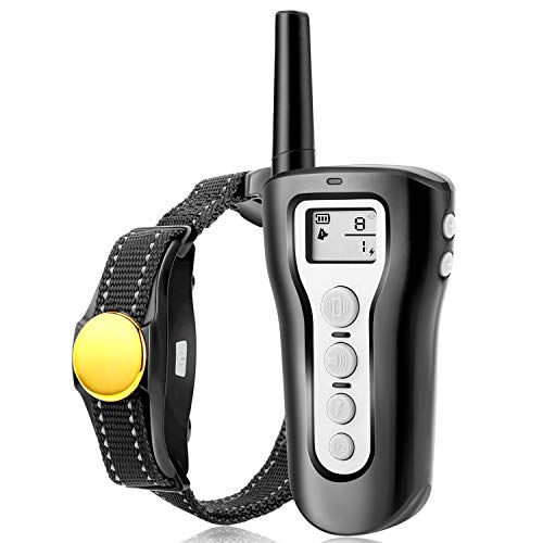 Dog Training Collar, 1000ft Remote Dog Shock Collar, No Hurt and 100% Waterproof Rechargeable Beep/Vibra/Electric Shock