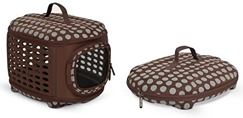Petmate Curvations Pet Retreat Brown With Gray Dots