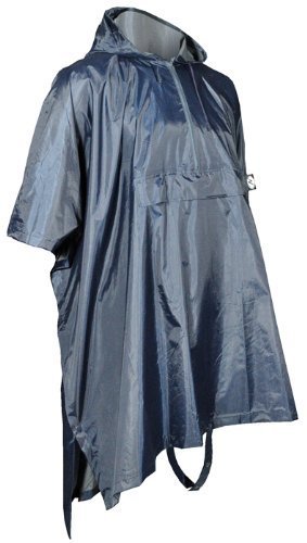 N157 Polyester/PVC Poncho Navy Green One Size - 48" x 42" (Navy)