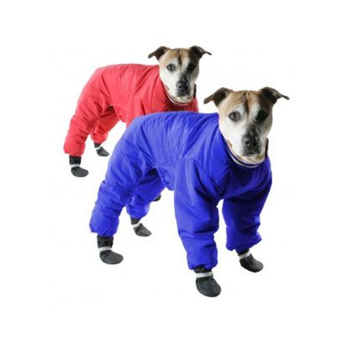 Muttluks Inc ML-DSS98-8-RBU 4-Legged Nylon Reversible Dog Snow Suit, Size 8, Red/Blue