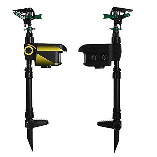 Repèche Animal Pest Repeller Animal Blaster - Mouvement - Blast Dogs, chats, écureuils, cerf, etc. Power-Solar, noir