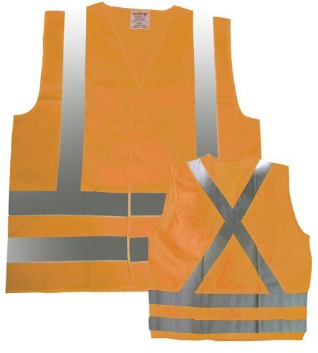 N40V Safety Vest With Reflective Stripes Orange Lime - S/M L/XL 2XL/3XL (ORANGE, L/XL)
