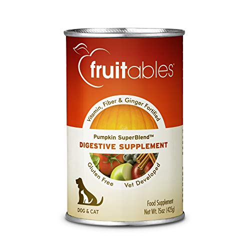 Fruitables Pumpkin Dog Digestive Supplement, with Vitamin, Fiber and Ginger Fortified, 15-Ounce Can