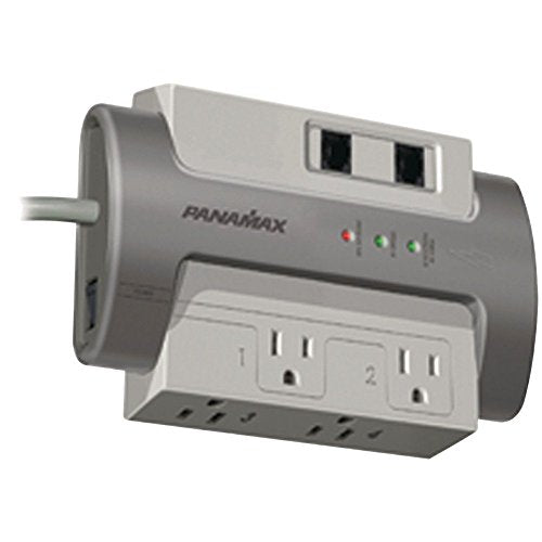 Panamax M4LT-EX 4-Outlet Max 4 Ex Surge Protector for Telephone and LAN Protection - Gray