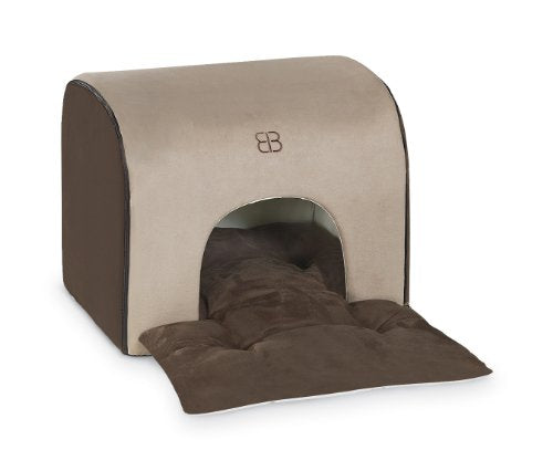 Petego Soft Deck Pet House and Bed, Stone/Espresso, Large