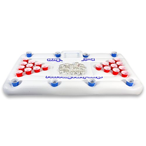 Gopong Pool Party Party Barge Floating Beer Pong Table avec plus de frais, blanc, 6 pieds