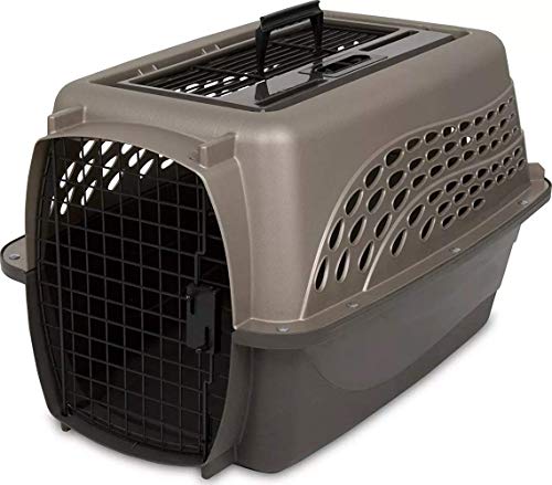 Petmate 21225 Two Door Top Load 19-Inch Pet Kennel, Metallic Pearl White and Coffee Ground Bottom