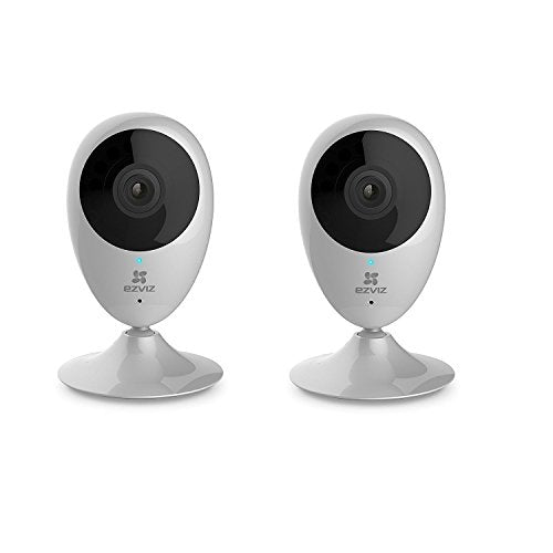 Ezviz Mini O 720p à 2 voies Talk Indoor Mini Camera Wi-Fi avec vision nocturne (2-pack) - blanc