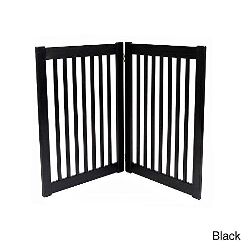 Freestanding Pet Gate 32 Inch 2 Panel Black