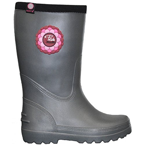 Pilote & remplie Eva Rain Boot pour les femmes (gris du charbon de bois, grand 8-9)