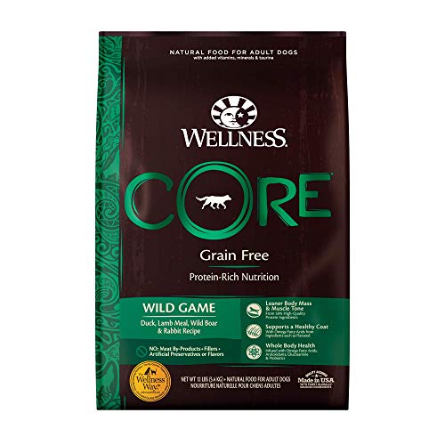 Wellness Core Natural Grain Free Dry Dog Aliments, Wild Game Duck, Turquie, sanglier et lapin, sac de 12 livres