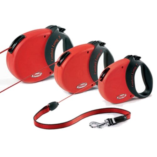 Flexi DD2825RD Classic Comfort Dog Lead 26-Feet/8m (Red, Long 3)