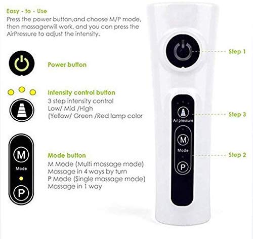 Masseur de jambe Mollage de la jambe de compression de l'air pour la circulation de pied de base de veau et batterie rechargeable Batterie 3 Intensités 2 Modes 6 Scénarios d'expérience