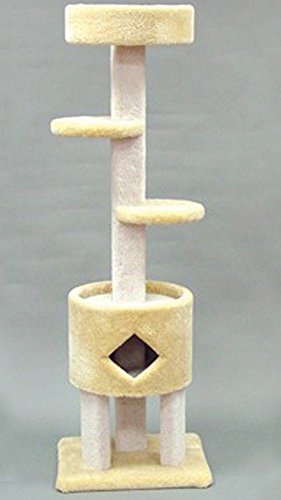North American Pet 49542 Classy Kitty One Story Condo Tree on Posts With Nest