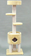 North American Pet 49542 Classy Kitty One Story Condo Tree on Posts With Nest