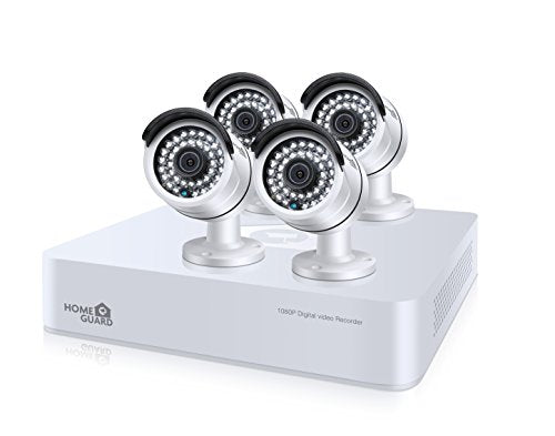 Homeguard HGDVK87704 Platinum HD 1080p 8 Channel DVR with 4 720p Bullet Camera - White