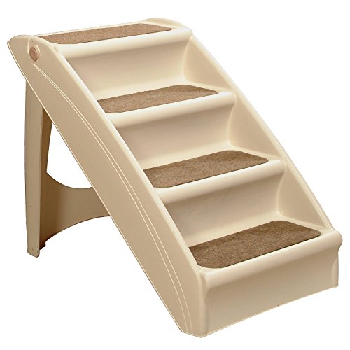 PetSafe Solvit PupSTEP Plus Pet Stairs, Foldable Steps for Dogs and Cats, Best for Small to Large Pets