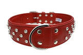 Collier de chien en cuir bling bling, large, rembourré, double pli et riveté, 30 