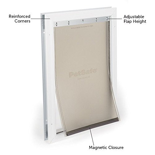 PetSafe Freedom Aluminum Pet Door for Dogs and Cats, White, Tinted Vinyl Flap