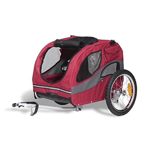 Solvit 21687 HoundAbout Pet Bicycle Trailer For Dog (Red, Medium)
