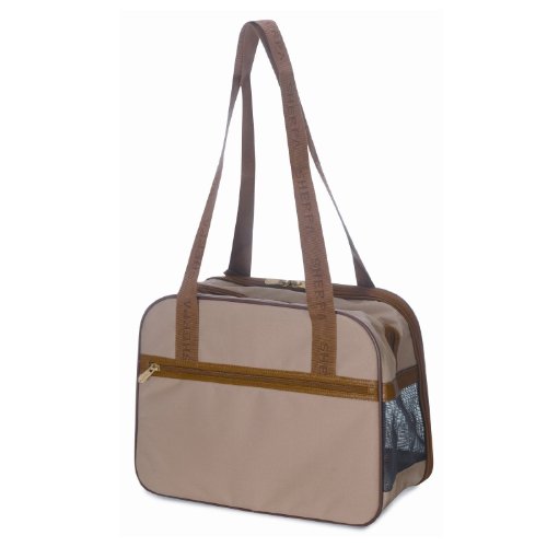 Quaker Pet Group Amelia Tote Tan/Sand Trim 16x8x12H