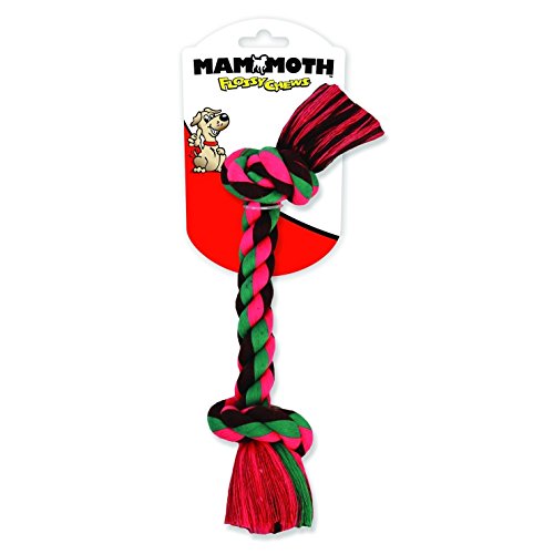 Mammoth Pet DD3626 Flossy Chews Colored 2 Knot Rope Tug Toy 48 inch