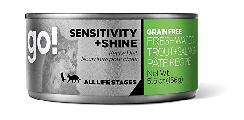 Petcurean Go! 126-2025 Sensitivity Plus Shine Grain Free Trout and Salmon Pate Cat Food 24/5.5OZ