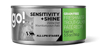 Petcurean Go! 126-2025 Sensitivity Plus Shine Grain Free Trout and Salmon Pate Cat Food 24/5.5OZ