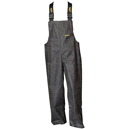 N142P Natural Rbber/Cotton Double Bib Pant 55mm - Black S-5XL (Black, L)