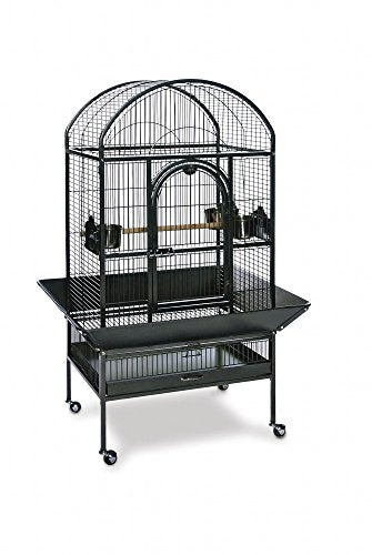 Prevue Pet 3162W Dometop Parrot Cage (Black, 27x21x58in)