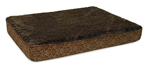 Aspen Pet 28169 lit double ortho avec tuyauterie sur le bord supérieur assortiment en peluche / jacquard (36inchx48inch)