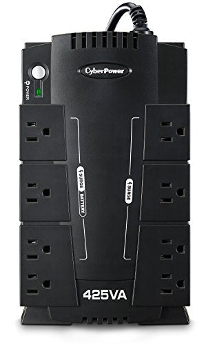 CyberPower Intelligent LCD Series 8 Outlet UPS Mini-Tower Battery Backup & Surge Protection (425VA)