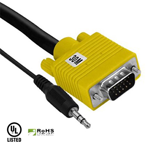 Element-Hz ELE2030M 30 Meter/100Foot VGA Cable with 3.5mm Stereo Plug