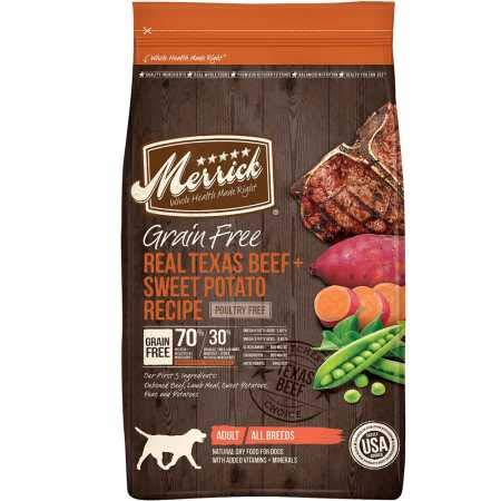 Merrick Grain Free Real Texas Beef & Sweet Potato Dry Dog Food, 12 lbs.
