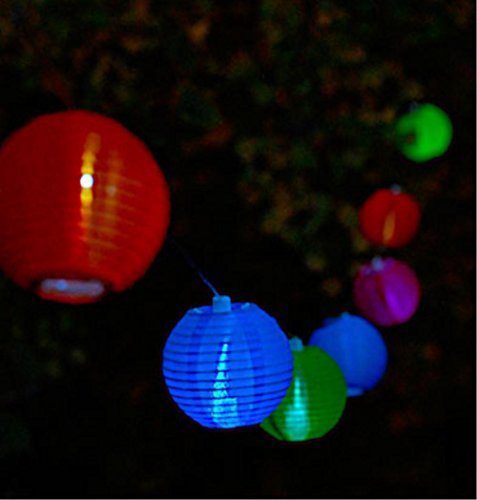 Allsop Garden 30438-30439 Soji Solar String, Globe Style LED Outdoor Solar Lanterns Lights 10 Pc - White