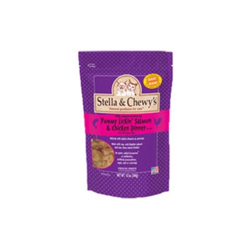 STELLA et Chewys Cat séché lyophone Lickin 'Saumon et dîner de poulet