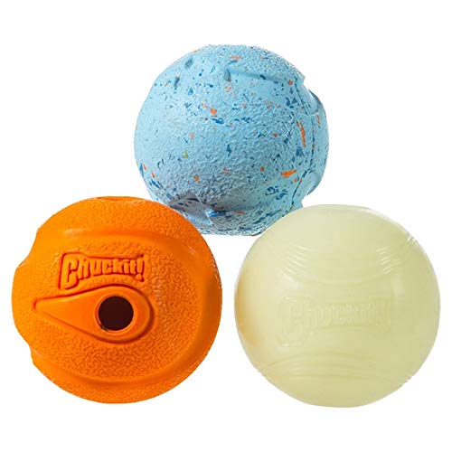 Chuckit! Medium Fetch Medley Balls 2.5 inch, 3-Pack