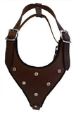 Rétalonnements en cuir Bling Dog Harness, Med, Brown, 100% authentique cuir argentin (Malibu) pour Med. Races. Cou: 10,5 