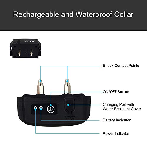 Aniluxe Customizable Radio Waterproof Dog Fence Electric Shock Collar Containment System