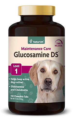 Joint Care Maintenance Chewable Tablet Supplement for Dogs and Cats, Glucosamine DS Level 1, Joint Support with Glucosamine, Chondroitin, Omega Acids, Made by NaturVet