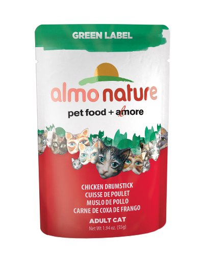 Almo Nature 1302 Green Label Chicken Drumstick Cat Food Pouches 24/55GM
