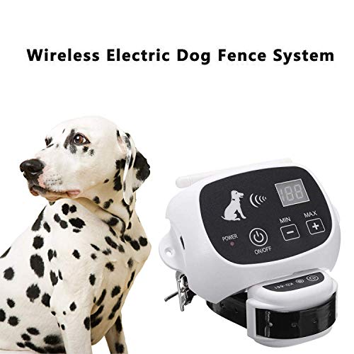 Wireless Fence for Dogs, Electric Pet Containment System for Dog and Pets with Waterproof and Rechargeable Training Collar Receiver Boundary