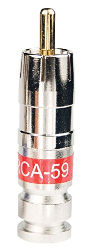 PCT Store PCT-RCA-59 RG59 RCA CONNECTEUR Universal Compression Raccord - Rouge, Sac de 50 PC