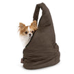 PETEGO VELVET MESSENSger Soft Pouch Petporteur, expresso / pierre