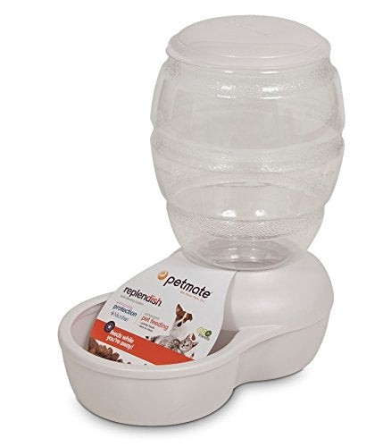 Petmate 24752 Replendish Feeder with Microban (Pearl White, 18 lb)